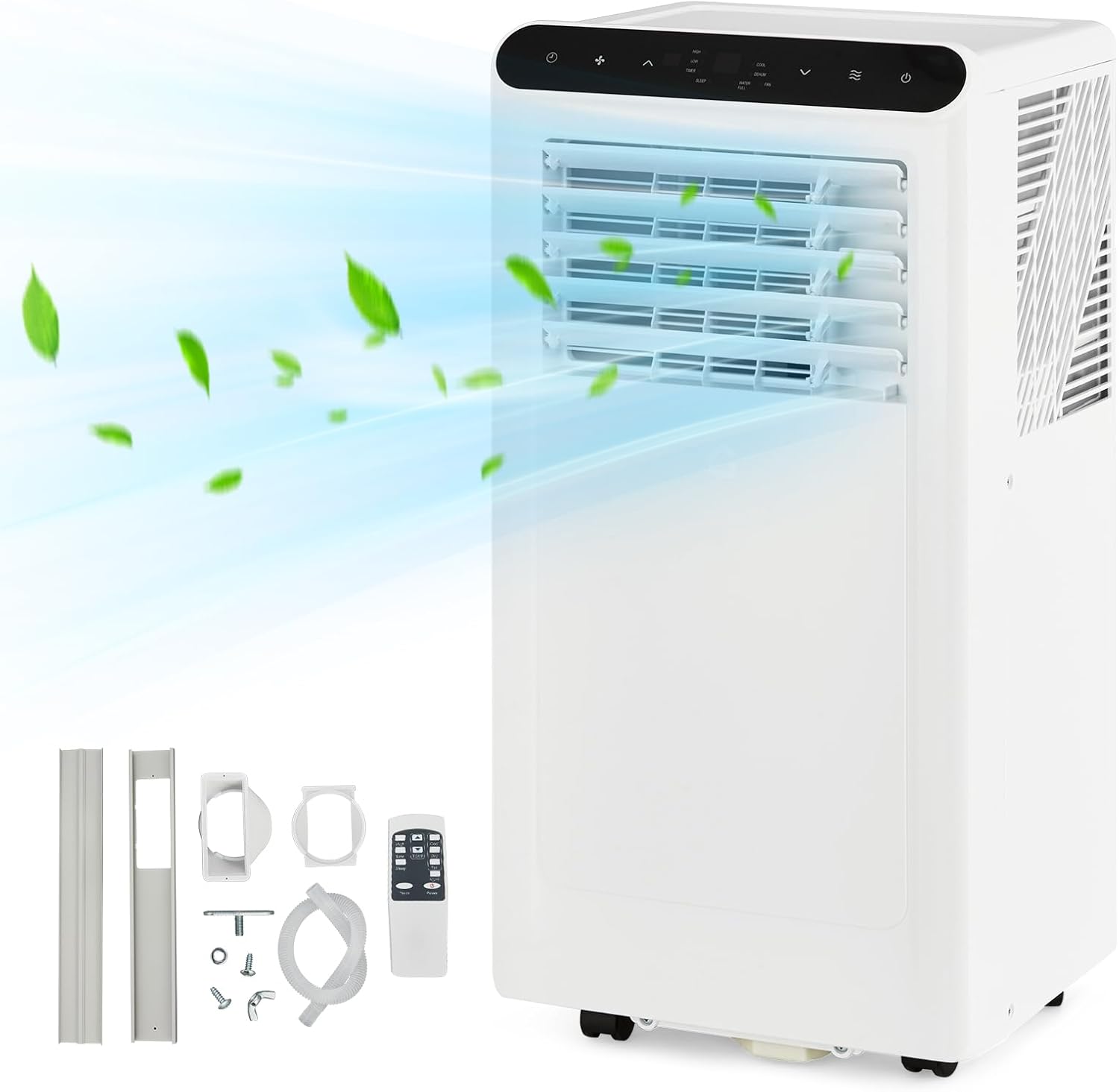 Garvee 10000BTUs Portable Air Conditioner, 3-In-1 Stand UP AC Unit with Heater, Dehumidifier, Fan Modes for Room Up to 450 Sq. Ft, Auto Swing, 24 Timer, White
