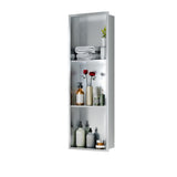 Garvee 3-Layer Stainless Steel Shower Niche, 12" x 36" x 4", Brushed Nickel, Bathroom Recessed Organizer Shelf - Brushed Nickel