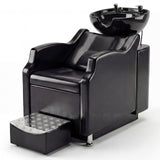 Garvee Shampoo Bowl and Chair Set with ABS Shampoo Bowl Sink and Footrest for Hair Stylist Spa Beauty Barbershop Black, Heavy-Duty 450 Lbs Capacity - Black Abs Shampoo Bowl