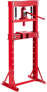 Garvee 12 T Hydraulic Shop Press, H-Frame Bearing Press, Adjustable Worktable, 12 T/26000 LBS, Red, Garage & Professional Car Repair - Red