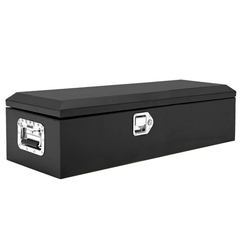 Garvee 39 Inch Steel Truck Bed Tool Box - Diamond Plate Design with Side Handles and Locking Keys, Compact and Durable Storage for Pickup Trucks, RVs, and Trailers, Black