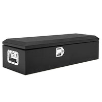Garvee 39 Inch Steel Truck Bed Tool Box - Diamond Plate Design with Side Handles and Locking Keys, Compact and Durable Storage for Pickup Trucks, RVs, and Trailers, Black