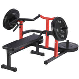 GARVEE Chest Press Machine - 1050LBS Capacity Weight Bench with Adjustable Flat Bench and Independent Converging Arms for Upper Body Workouts (Red) - Red