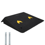 Garvee 4" Rise Rubber Threshold Ramp Heavy Duty Wheelchair Ramp With Cable Protector For Doors Cars Pets 24"x35.5" Black