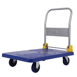 Garvee Platform Trucks Cart Foldable Steel Hand Push Cart Dolly 40x24 in Rubber Wheels Heavy Duty 1320 LBS Home Office Warehouse - Blue