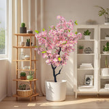 Garvee 4 Ft Realistic Artificial Cherry Blossom Tree with Tall Decorative Pot for Indoor Home & Office Decor, Pink - 120Cm Tree