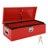 Garvee Truck Bed Tool Box Heavy Duty Steel Metal Toolbox for Pickup RV Trailer 30x13x10 Inch Orange Peel Finish - Red