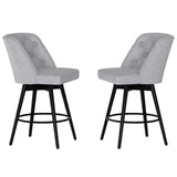 Garvee Linen Fabric Bar Stools Set of 2 with 360-Degree Swivel for Kitchen Island and Home Bar, Counter Height, Beige - Light Grey