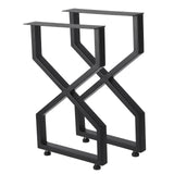 Garvee Metal Table Legs 28"x17.7" Heavy Duty Black Industrial Rustic Design for Dining Coffee Writing Garden Tables