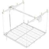 Garvee Overhead Garage Lifting Storage Rack 4x4 ft Heavy-Duty Carbon Steel Ceiling Storage Rack Adjustable System 350Lbs Load Manual Crank Design