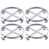 Garvee 55 Gal Drum Dolly Heavy Duty Steel Frame 1000 LBS Load Capacity Warehouse Drum Handling Silver - 4 Pcs