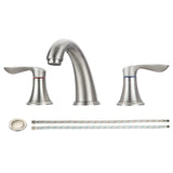 Garvee 8 Inch Grey Faucet for 3 Hole Sink, Bathroom Widespread Use - 8 Inch / Brushed Nickel