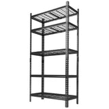 Garvee Garage Shelving 2200 LBS Heavy Duty Adjustable Metal Shelving Unit for Garage Kitchen Pantry Warehouse, 36" W × 16" D × 72" H, Black - Black