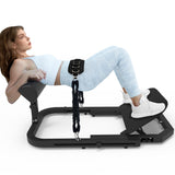 Garvee Hip Thrust Machine Adjustable Glute Builder for Home Gym, Black, Adjustable Height, Length, Foot Pedal - Black