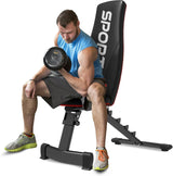 Garvee Adjustable Weight Bench 5-Level Incline Decline Foldable Strength Training Bench for Home Gym, 660LBS Capacity, Quick Adjustment, Black - Black-Weight Bench-3