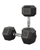 Garvee 5-50 LB Hex Dumbbell Set, Cast Iron Core, Rubber Coated, Textured Carbon Steel Handle for Home Gym Strength Training, Multi-Weight Options, Black