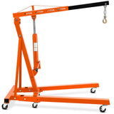 Garvee 4400LBS Engine Hoist, Folding Hydraulic Hoists Cherry Picker, Heavy Duty Engine Crane Lifter, Orange - Orange
