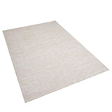 Garvee Solid Area Rug Soft Indoor Machine Washable Low-Pile Non-Slip Carpet 5'x7' Cream - Light Off-White Texture