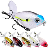 Garvee 5pcs Topwater Fishing Lures with BKK Hooks, 8cm/11.5g Plopper Lures for Salt and Freshwater, Floating Rotating Tail, Lifelike Bass Lures
