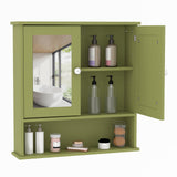 Garvee Medicine Cabinet Wall Mount Adjustable Shelf Bathroom Cabinets 23x22.1x5.1 Inch White - Green