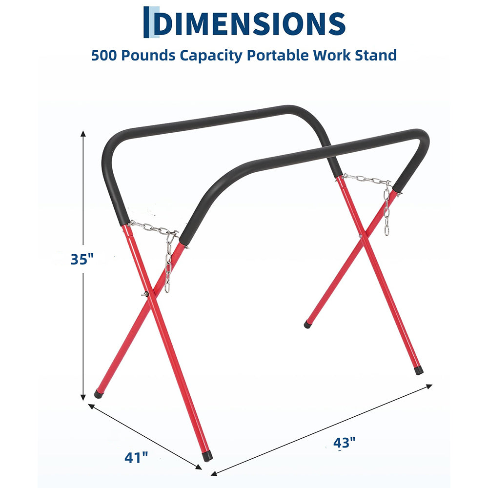 Garvee Portable Workbench Folding Work Stand Heavy-Duty Automotive Fender Bumper Stand Adjustable Padded Powder-Coated Rubber Feet 3.3ft x 2.6ft