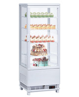 Garvee Commercial Refrigerator 3.5 Cu. Ft Glass Display Case Countertop 110v with LED Lighting and Double-Layered Glass