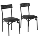 Garvee Compact 3-Piece Dining Set with Ergonomic Upholstered Chairs, Waterproof MDF Table, Steel Frame for Kitchen, Dining, Study, Space-Saving Design