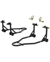Garvee Motorcycle Stand Lift 900LBS Capacity Front Rear Wheels Lift with Adjustable Swingarm Spool for Maintenance and Repairs, Black - Black