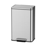 Garvee Kitchen Trash Can 13 Gallon Stainless Steel with Soft-Close Lid, Foot Pedal & Removable Inner Bucket for Living Room Office Bedroom Silver
