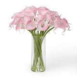 Garvee 24PCS Real Touch Calla Lily with Vase, Artificial Flowers for Wedding, Home, Office Decor, Pink - Pink