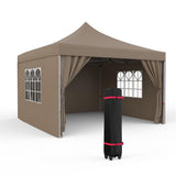 Garvee 10x10 Pop Up Canopy with Removable Sidewalls, Patented One-Push Tent with Wheeled Bag, Uv Resistant & Waterproof, Instant Outside Canopy for Outdoor Events, Patio, Backyard, Party, Camping