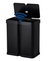 Garvee Automatic Motion Sensor Trash Can 60 Liter Touchless Smart Trash Bin Stainless Steel for Kitchen Office Living Room - Black