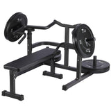 Garvee Chest Press Machine With Adjustable Flat Bench, Heavy-Duty Steel, Home Gym, Black