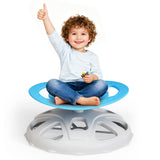 Garvee Kids Sensory Swivel Chair With Safety Handle And Non-Slip Design For Autistic Kids, Indoor Outdoor Use, Multi-Position Spinning, Durable PP Material, Colorful - Blue