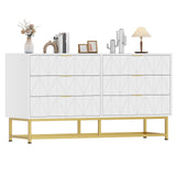 Garvee Modern 6-Drawer Fabric Dresser Organizer Chest Compact Storage for Bedroom Closet Living Room White - White
