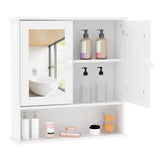 Garvee Medicine Cabinet Wall Mount Adjustable Shelf Bathroom Cabinet 23x22.1x5.1 Inch White - White
