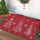 Garvee Christmas Welcome Doormat Front Door Mat Non-Skid Entryway Mat Xmas Outdoor Indoor Decorative Doormat Washable Floor Mats for Bedroom Living Room Kitchen Nursery, 17" x 29" Red