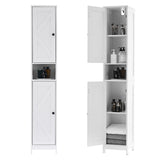 Garvee Tall Narrow Bathroom Cabinet, 66.9" Small Skinny Storage Cabinet, White, Water-Resistant, Freestanding Organizer for Bathroom, Kitchen, Hallway