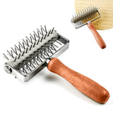 Garvee Pizza Dough Docker Roller with Stainless Steel Spikes & Wood Handle for Homemade Pizza, Pie Crust, Durable, Professional Kitchen Tool