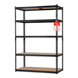 Garvee 5 Tiers Garage Storage Shelves , 2500 LBS Heavy Duty Adjustable Metal Shelving Unit, Rust-Resistant For Kitchen, Pantry, Basement, Laundry, Warehouse, 48" L X 24" W X 72" H, Black - Black