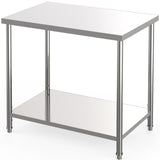 Garvee Commercial Stainless Steel Prep Table 36x24 with Adjustable Undershelf, Locking Casters for Restaurant Kitchen Garage Outdoor, Silver