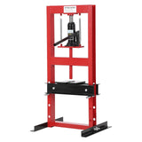 Garvee 6-Ton H-Frame Hydraulic Shop Press Adjustable Height Floor Bench Unit with Pressing Plates 2.2-9.8in Clearance Black - Red