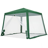 Garvee 10x10ft Easy Pop-Up Canopy Waterproof Outdoor Screen Tent with Mesh Mosquito Netting Green for Parties Camping Garden - Green
