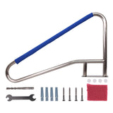 Garvee 54" x 36" Swimming Pool Stair Rail, 304 Stainless Steel Rustproof Handrail with Blue Grip Cover for Inground Pool, 250LBS Load Capacity