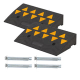 Garvee 2 Pack 4.3" Rise Rubber Threshold Ramp, Heavy-Duty Wheelchair & Scooter Access Ramp, 55000 lbs Capacity, Non-Slip Recycled Rubber, Suitable for Scooters and Cars - Black