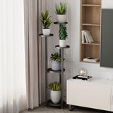 Garvee Multi-layer Tall Plant Shelf Black 120cm for Indoor Plants Corner Display Rack with Anti-slip Feet - Black - 120Cm High