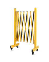 Garvee Metal Expandable Barricade 8 Ft Folding Safety Traffic Driveway Gate Yellow Black Portable Crowd Control Fence - 8Ft Basic Roadblock | With 4 Wheels / Yellow And Black (Includes Instructions)