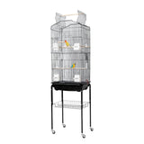 Garvee Open Top Large Parrot Bird Cage with Detachable Rolling Stand and Storage Shelf for Cockatiel, Black, Heavy-Duty Pet Birds House