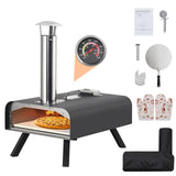 Garvee Outdoor Pizza Oven, 12" Portable Pizza Oven Outdoor, Wood Pellet Pizza Ovens with Pizza Stone, Pizza Peel, Thermometer and Carry Bag, Stainless Steel Pizza Maker Grill for Outside Backyard Camping