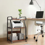 Garvee Printer Stand With Storage Shelf, 3 Tier Printer Cart With Wheels For Home Office, 99x40x55cm, Rustic Brown